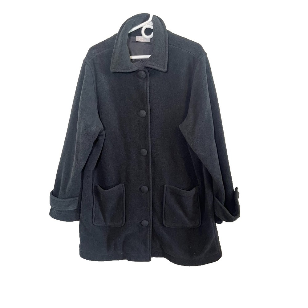 Neutral Fleece Jacket Black XL Festive Holiday Classic Lagen Minimalist Chic 80s